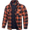 imageTACVASEN Mens Flannel Shirt Quilted Lined Theraml Winter Coat Button Down Insulated Flannel Shirts Jacket00 Orange