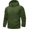 imageTACVASEN Mens Hoodies Fleece Lined Pullover Athletic Waterresistant Casual Workout Midweight Sweatshirts Kangaroo PocketsArmygreen