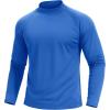 imageTACVASEN Mens Thermal Fleece Shirt Mock Turtle Neck Base Layer Long Sleeve Athletic Warm Undershirt Winter Running Tops09 Color Blue