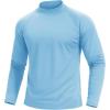 imageTACVASEN Mens Thermal Fleece Shirt Mock Turtle Neck Base Layer Long Sleeve Athletic Warm Undershirt Winter Running Tops10 Sky Blue