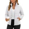 imageTACVASEN Womens Puffer Jackets Quilted Packable Puffy Coats Lightweight Winter Warm Zip Up Down Jacket Stand CollarWhite