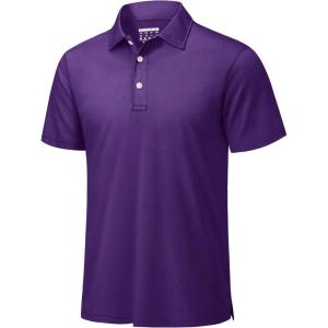 imageTACVASEN Mens Golf Shirt Dry Fit Mens Polo Shirts Short Sleeve Performance Golf Polos for Men with Collar Work Shirts24purple
