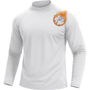 imageTACVASEN Mens Thermal Fleece Shirt Mock Turtle Neck Base Layer Long Sleeve Athletic Warm Undershirt Winter Running Tops02 White