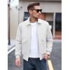 imageTACVASEN Mens Bomber Jacket Thick Quilted Jackets Zip Up Water Repellent Windproof Winter Warm Coat with 6 PocketsWhite