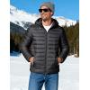 imageTACVASEN Mens Lightweight Puffer Jacket with Hood Water Resistant Windproof Insulated Jacket Quilted Lined Winter CoatsBlack