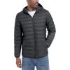 imageTACVASEN Mens Lightweight Puffer Jacket with Hood Water Resistant Windproof Insulated Jacket Quilted Lined Winter CoatsDark Gray