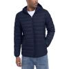 imageTACVASEN Mens Lightweight Puffer Jacket with Hood Water Resistant Windproof Insulated Jacket Quilted Lined Winter CoatsNavy Blue