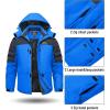 imageTACVASEN Mens Winter Coats with 9 Pockets Waterproof Ski Jacket Warm Fleece Lined Parka with Hood for Work OutdoorBlue Carbongrey
