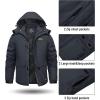imageTACVASEN Mens Winter Coats with 9 Pockets Waterproof Ski Jacket Warm Fleece Lined Parka with Hood for Work OutdoorCarbongrey