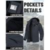 imageTACVASEN Mens Winter Coats with 9 Pockets Waterproof Ski Jacket Warm Fleece Lined Parka with Hood for Work OutdoorCarbongrey
