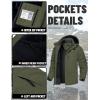 imageTACVASEN Mens Winter Coats with 9 Pockets Waterproof Ski Jacket Warm Fleece Lined Parka with Hood for Work OutdoorGreen Carbongrey
