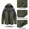 imageTACVASEN Mens Winter Coats with 9 Pockets Waterproof Ski Jacket Warm Fleece Lined Parka with Hood for Work OutdoorGreen Carbongrey