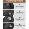 imageTACVASEN Mens Winter Work Jacket Sherpa Fleece Lined Heavyweight Washed Duck Canvas Cotton Jacket WaterRepellent HoodedDark Grey