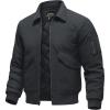 imageTACVASEN Mens Bomber Jacket Thick Quilted Jackets Zip Up Water Repellent Windproof Winter Warm Coat with 6 PocketsDark Grey