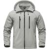 imageTACVASEN Mens Softshell Jacket Winter Fleece Waterproof Lightweight Warm Windbreaker Rain Coat Outdoor Hiking Ski TravelLightgrey