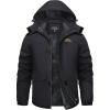 imageTACVASEN Mens Winter Coats with 9 Pockets Waterproof Ski Jacket Warm Fleece Lined Parka with Hood for Work OutdoorBlack