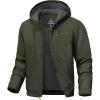imageTACVASEN Mens Winter Work Jacket Sherpa Fleece Lined Heavyweight Washed Duck Canvas Cotton Jacket WaterRepellent HoodedArmy Green