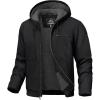 imageTACVASEN Mens Winter Work Jacket Sherpa Fleece Lined Heavyweight Washed Duck Canvas Cotton Jacket WaterRepellent HoodedBlack