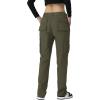 imageTACVASEN Women Cargo Pants Baggy Multiple Pockets Casual Pants Stretch Waist Y2K Streetwear Trousers Jogger Army Green