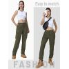 imageTACVASEN Women Cargo Pants Baggy Multiple Pockets Casual Pants Stretch Waist Y2K Streetwear Trousers Jogger Army Green