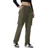 imageTACVASEN Women Cargo Pants Baggy Multiple Pockets Casual Pants Stretch Waist Y2K Streetwear Trousers Jogger Army Green
