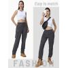 imageTACVASEN Womens Cargo Pants Streetwear Baggy Casual Pants Elastic Waist Straight Leg Work Pants Y2K Pants with 6 Pockets Dark Grey