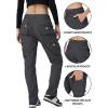 imageTACVASEN Womens Cargo Pants Streetwear Baggy Casual Pants Elastic Waist Straight Leg Work Pants Y2K Pants with 6 Pockets Dark Grey