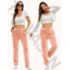 imageTACVASEN Womens Velour Pants Soft Velvet Sweatpants Warm Straight Leg Lounge Pants with Pockets Athletic CasualApricot