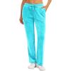 imageTACVASEN Womens Velour Pants Soft Velvet Sweatpants Warm Straight Leg Lounge Pants with Pockets Athletic CasualAqua Blue