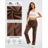 imageTACVASEN Womens Velour Pants Soft Velvet Sweatpants Warm Straight Leg Lounge Pants with Pockets Athletic CasualCoffee