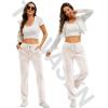 imageTACVASEN Womens Velour Pants Soft Velvet Sweatpants Warm Straight Leg Lounge Pants with Pockets Athletic CasualCreamy White