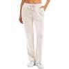 imageTACVASEN Womens Velour Pants Soft Velvet Sweatpants Warm Straight Leg Lounge Pants with Pockets Athletic CasualCreamy White