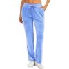 imageTACVASEN Womens Velour Pants Soft Velvet Sweatpants Warm Straight Leg Lounge Pants with Pockets Athletic CasualLight Blue