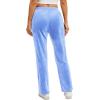 imageTACVASEN Womens Velour Pants Soft Velvet Sweatpants Warm Straight Leg Lounge Pants with Pockets Athletic CasualLight Blue