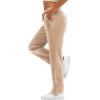 imageTACVASEN Womens Velour Pants Soft Velvet Sweatpants Warm Straight Leg Lounge Pants with Pockets Athletic CasualLight Brown