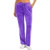 imageTACVASEN Womens Velour Pants Soft Velvet Sweatpants Warm Straight Leg Lounge Pants with Pockets Athletic CasualLight Purple