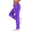 imageTACVASEN Womens Velour Pants Soft Velvet Sweatpants Warm Straight Leg Lounge Pants with Pockets Athletic CasualLight Purple