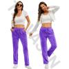 imageTACVASEN Womens Velour Pants Soft Velvet Sweatpants Warm Straight Leg Lounge Pants with Pockets Athletic CasualLight Purple