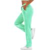 imageTACVASEN Womens Velour Pants Soft Velvet Sweatpants Warm Straight Leg Lounge Pants with Pockets Athletic CasualMint Green