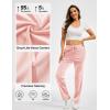 imageTACVASEN Womens Velour Pants Soft Velvet Sweatpants Warm Straight Leg Lounge Pants with Pockets Athletic CasualPink
