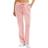 imageTACVASEN Womens Velour Pants Soft Velvet Sweatpants Warm Straight Leg Lounge Pants with Pockets Athletic CasualPink