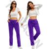 imageTACVASEN Womens Velour Pants Soft Velvet Sweatpants Warm Straight Leg Lounge Pants with Pockets Athletic CasualPurple