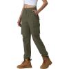 imageTACVASEN Women Cargo Pants Baggy Multiple Pockets Casual Pants Stretch Waist Y2K Streetwear Trousers Jogger Army Green