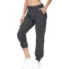 imageTACVASEN Womens Cargo Pants Streetwear Baggy Casual Pants Elastic Waist Straight Leg Work Pants Y2K Pants with 6 Pockets Dark Grey
