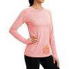 imageTACVASEN Womens Thermal Long Sleeve Shirts Fleece Lined Underwear Moisture Wicking Athletic Base Layer for Cold WeatherLight Pink