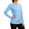 imageTACVASEN Womens Thermal Long Sleeve Shirts Fleece Lined Underwear Moisture Wicking Athletic Base Layer for Cold WeatherLight Sky Blue