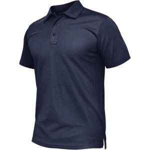 imageTACVASEN Mens Polo Shirt Short Sleeve Tactical Performance Collared Work Golf Shirts Dry Fit Pique Polos for Summer02navy