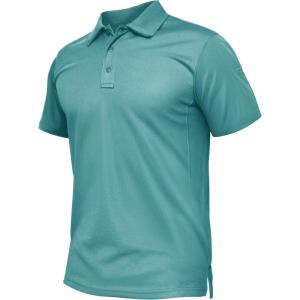 imageTACVASEN Mens Polo Shirt Short Sleeve Tactical Performance Collared Work Golf Shirts Dry Fit Pique Polos for Summer06grey Green