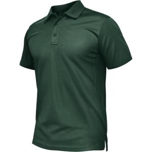 imageTACVASEN Mens Polo Shirt Short Sleeve Tactical Performance Collared Work Golf Shirts Dry Fit Pique Polos for Summer08dark Green