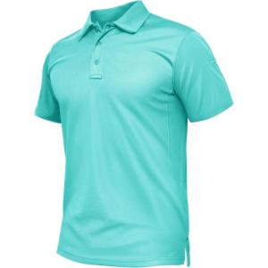 imageTACVASEN Mens Polo Shirt Short Sleeve Tactical Performance Collared Work Golf Shirts Dry Fit Pique Polos for Summer17water Blue